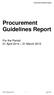 Procurement Guidelines Report Procurement Guidelines Report