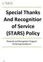 Special Thanks And Recognition of Service (STARS) Policy. Rewards and Recognition Program Achieving Excellence