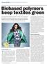 Biobased polymers keep textiles green