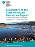 A summary of the State of Natural Resources Report: