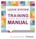 LEAVE SYSTEM DEPARTMENT OF TRAINING HUMAN RESOURCES MANUAL
