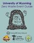 University of Wyoming Zero Waste Event Guide