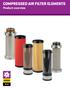 COMPRESSED AIR filter ElEMEntS Product overview