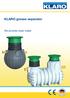 KLARO grease separator. We provide clean water