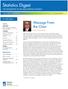 Statistics Digest. Message From the Chair THE NEWSLETTER OF THE ASQ STATISTICS DIVISION IN THIS ISSUE. Articles. Departments. Richard Herb McGrath
