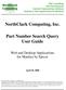 NorthClark Computing, Inc. Part Number Search Query User Guide