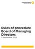 Rules of procedure Board of Managing Directors