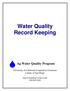 Water Quality Record Keeping