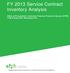 FY 2013 Service Contract Inventory Analysis. Office of Procurement, Consumer Financial Protection Bureau (CFPB) 1700 G Street NW, Washington DC