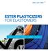 ESTER PLASTICIZERS FOR ELASTOMERS. Dioplex Paraplex Plasthall TegMeR TP-Series