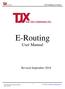 E-Routing User Manual