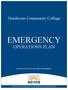 Henderson Community College EMERGENCY OPERATIONS PLAN DIVISION OF SECURITY AND CRISIS MANAGEMENT. HCC Crisis Management Plan, 10/2015 1