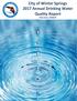 City of Winter Springs 2017 Annual Drinking Water Quality Report. PWS ID No
