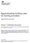 Apprenticeship funding rules for training providers