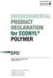 ENVIRONMENTAL PRODUCT DECLARATION for ECONYL POLYMER
