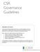 CSR Governance Guidelines