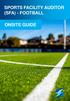SPORTS FACILITY AUDITOR (SFA) - FOOTBALL ONSITE GUIDE