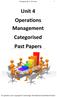 Unit 4 Operations Management Categorised Past Papers