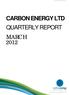 Quarterly Report March 2012 CARBON ENERGY LTD QUARTERLY REPORT MARCH 2012