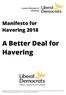 Manifesto for Havering 2018 A Better Deal for Havering