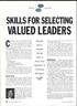 VALUED LEADERS. Competent leaders are essential to an organization's SKILLS FOR SELECTING. Eastern. Mercy Health System,
