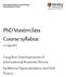 PhD Masterclass Course syllabus