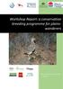 Workshop Report: a conservation breeding programme for plainswanderers