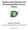 Employment Selection and Recommendation Process Packet