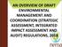 AN OVERVIEW OF DRAFT ENVIRONMENTAL MANAGEMENT AND COORDINATION (STRATEGIC ASSESSMENT, INTEGRATED IMPACT ASSESSMENT AND AUDIT) REGULATIONS, 2018