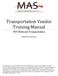 Transportation Vendor Training Manual