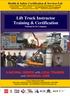 Lift Truck Instructor Training & Certification National & In Company