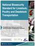 National Biosecurity Standard for Livestock, Poultry and Deadstock Transportation