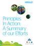 Principles In Action: A Summary of our Efforts