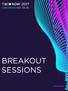 SAN DIEGO Oct BREAKOUT SESSIONS