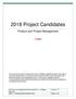 2018 Project Candidates
