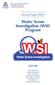 Water Scene Investigation (WSI) Program