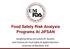 Food Safety Risk Analysis Programs At JIFSAN