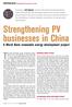 Strengthening PV businesses in China