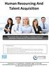 Human Resourcing And Talent Acquisition