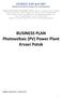 BUSINESS PLAN Photovoltaic (PV) Power Plant Krvavi Potok