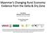 Myanmar s Changing Rural Economy: Evidence from the Delta & Dry Zone