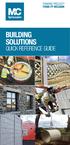 BUILDING SOLUTIONS QUICK REFERENCE GUIDE. fpmccann.co.uk/building-products 1