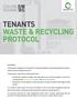 TENANTS WASTE & RECYCLING PROTOCOL