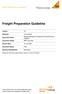 Freight Preparation Guideline
