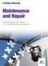 Maintenance and Repair. Coating products and services for cost effective asset management