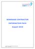 SEWERAGE CONTRACTOR INFORMATION PACK. August 2018