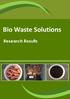 Bio Waste Solutions. Research Results