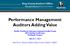 Performance Management Auditors Adding Value