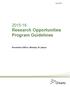 Research Opportunities Program Guidelines