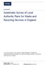 Systematic Survey of Local Authority Plans for Waste and Recycling Services in England